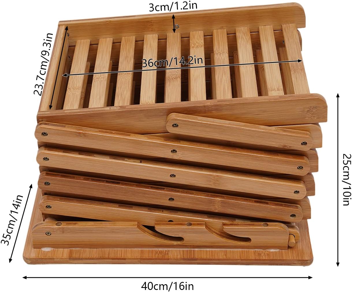 Bamboo Foldable Magazine Rack Floor Stand,5-Layer Brochure Display Stand,Portable Pop-up Magazine Rack Shelf for Home Office Retail Store Display