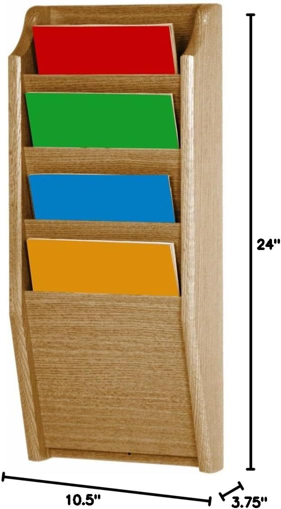 Wooden Mallet 4 Pocket Cascade Magazine Rack, Mahogany