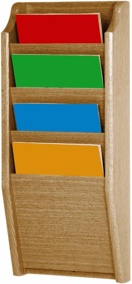 Wooden Mallet 4 Pocket Cascade Magazine Rack, Mahogany